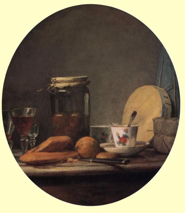 Wikioo.org - The Encyclopedia of Fine Arts - Painting, Artwork by Jean-Baptiste Simeon Chardin - Jar of Apricots