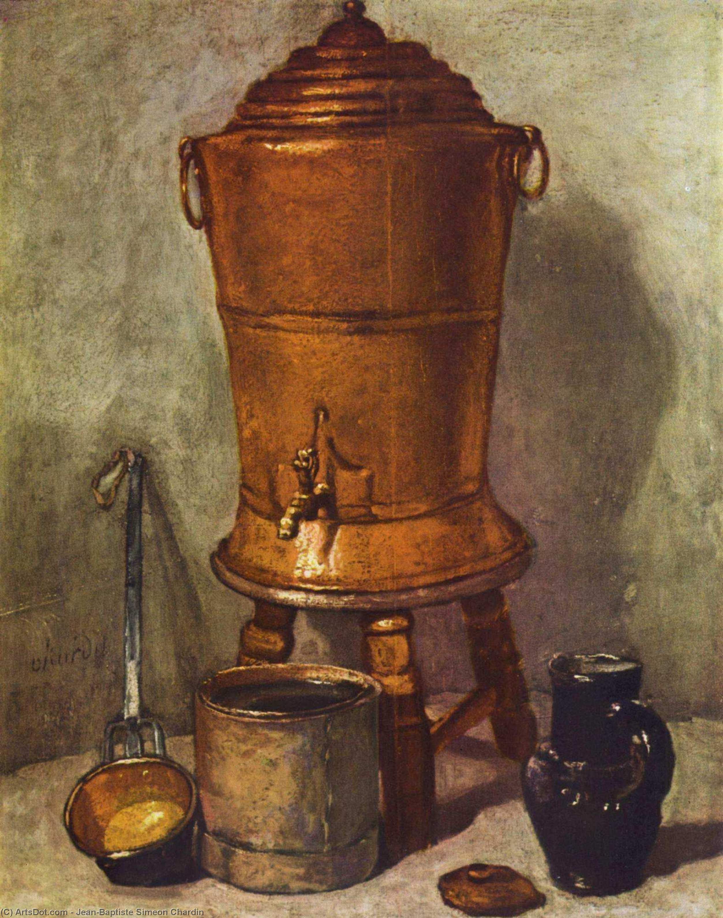 Wikoo.org - موسوعة الفنون الجميلة - اللوحة، العمل الفني Jean-Baptiste Simeon Chardin - The water tank