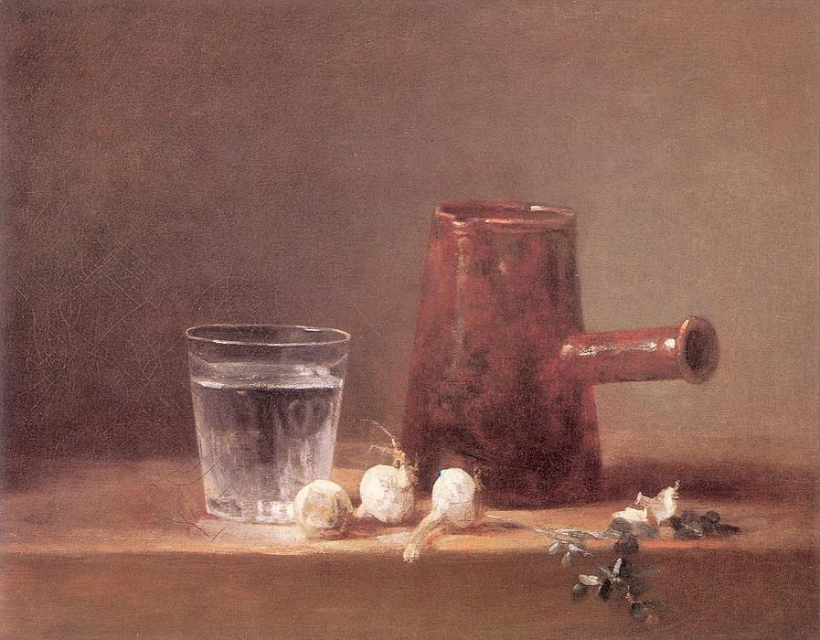 Wikoo.org - موسوعة الفنون الجميلة - اللوحة، العمل الفني Jean-Baptiste Simeon Chardin - Water Glass