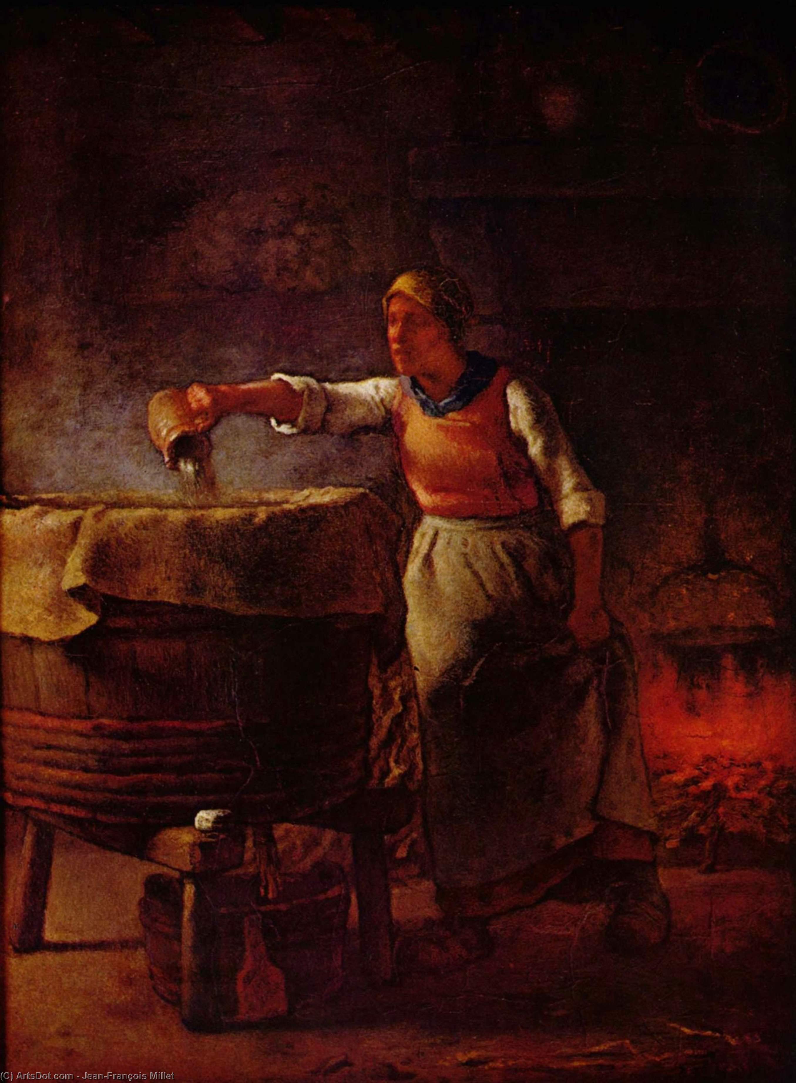 Wikioo.org - The Encyclopedia of Fine Arts - Painting, Artwork by Jean-François Millet - Laundress