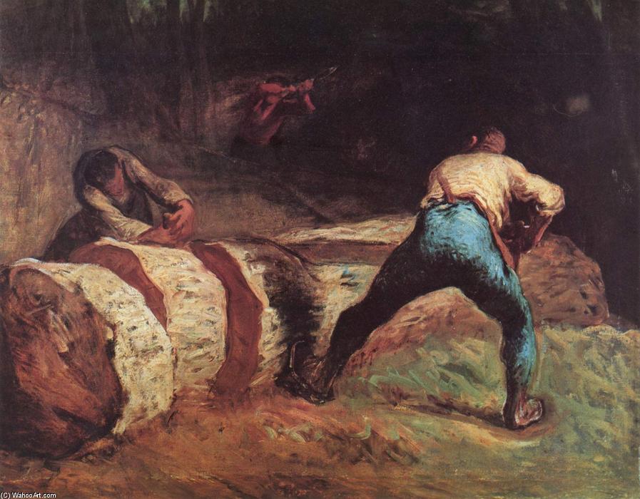 WikiOO.org - אנציקלופדיה לאמנויות יפות - ציור, יצירות אמנות Jean-François Millet - The Wood Sawyers