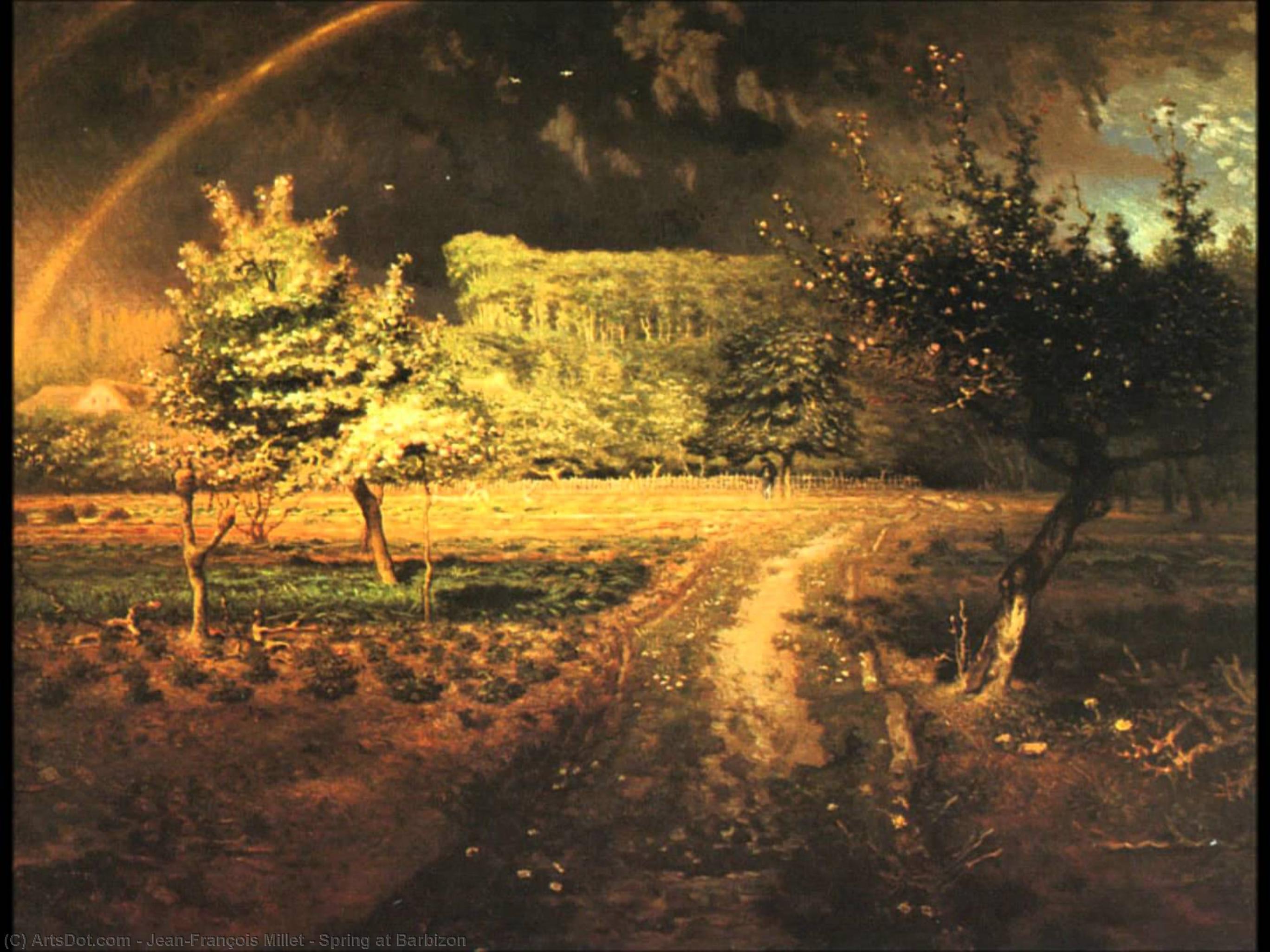 Wikioo.org - The Encyclopedia of Fine Arts - Painting, Artwork by Jean-François Millet - Spring at Barbizon
