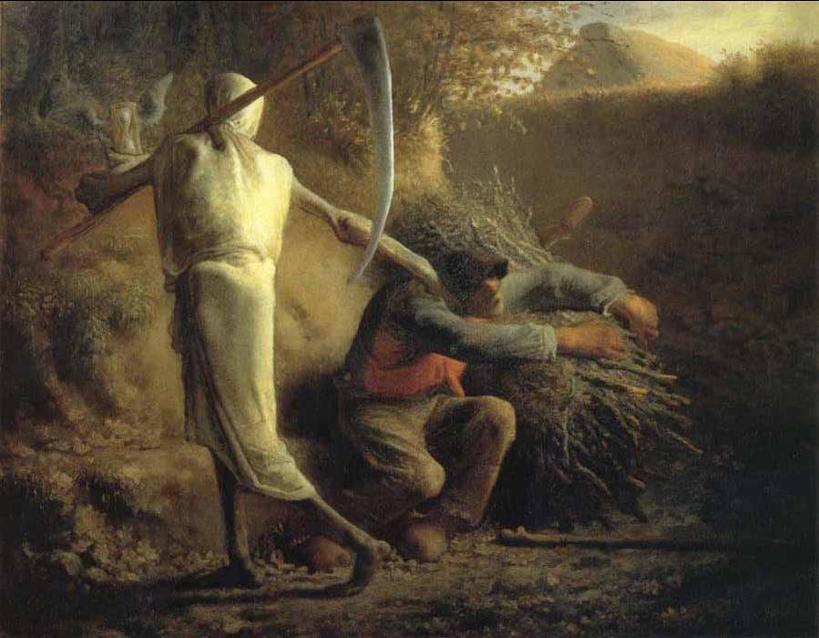 Wikioo.org - The Encyclopedia of Fine Arts - Painting, Artwork by Jean-François Millet - Death and the woodcutter