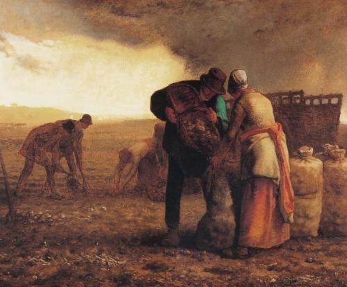 Wikioo.org - The Encyclopedia of Fine Arts - Painting, Artwork by Jean-François Millet - Harvesting potatoes