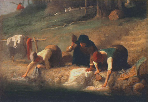 WikiOO.org - Енциклопедия за изящни изкуства - Живопис, Произведения на изкуството Jean-François Millet - The Washerwomen