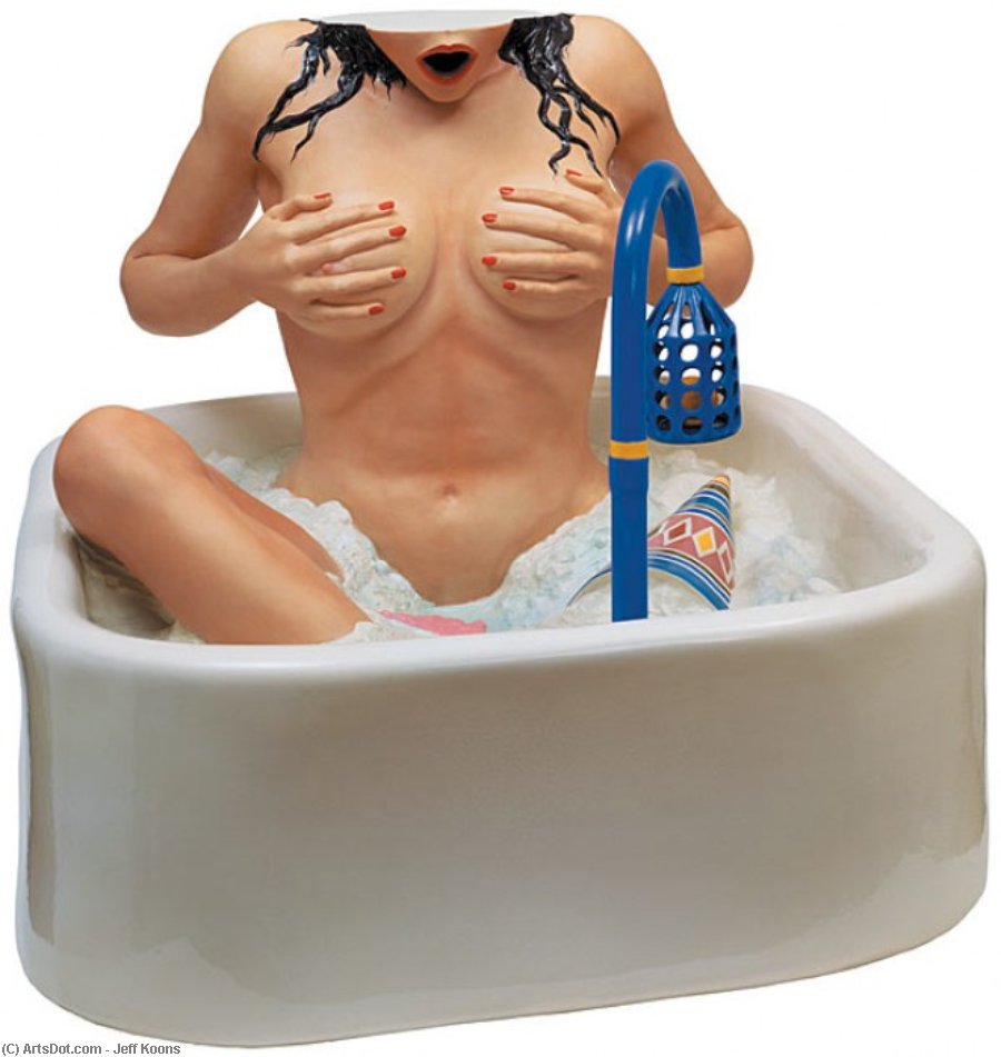 WikiOO.org – 美術百科全書 - 繪畫，作品 Jeff Koons - 女人在浴缸