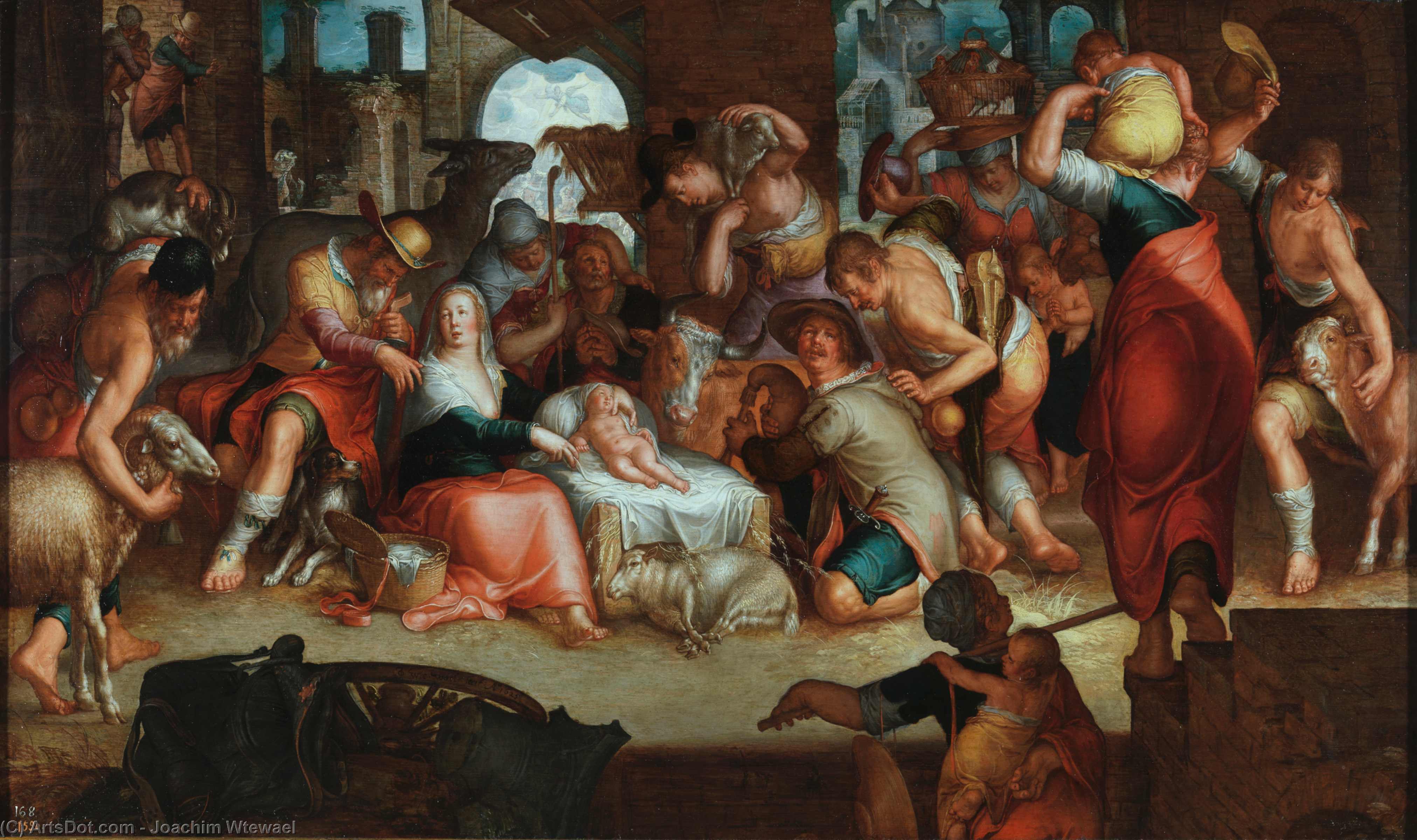 Wikioo.org – L'Enciclopedia delle Belle Arti - Pittura, Opere di Joachim Antonisz Wtewael - Adorazione dei pastori