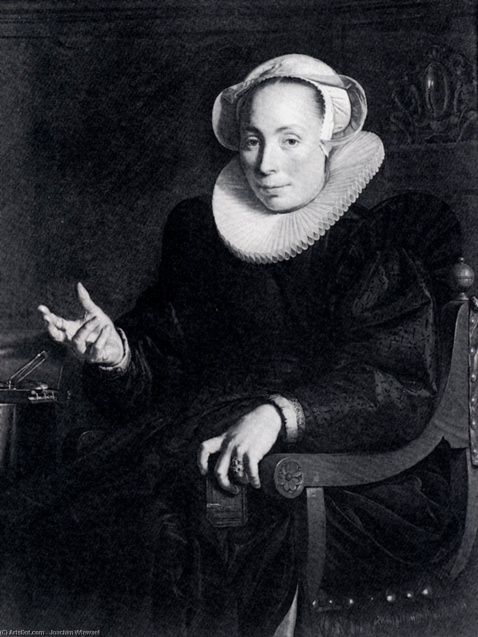 Wikioo.org - The Encyclopedia of Fine Arts - Painting, Artwork by Joachim Antonisz Wtewael - Portrait Of The Artist's Wife