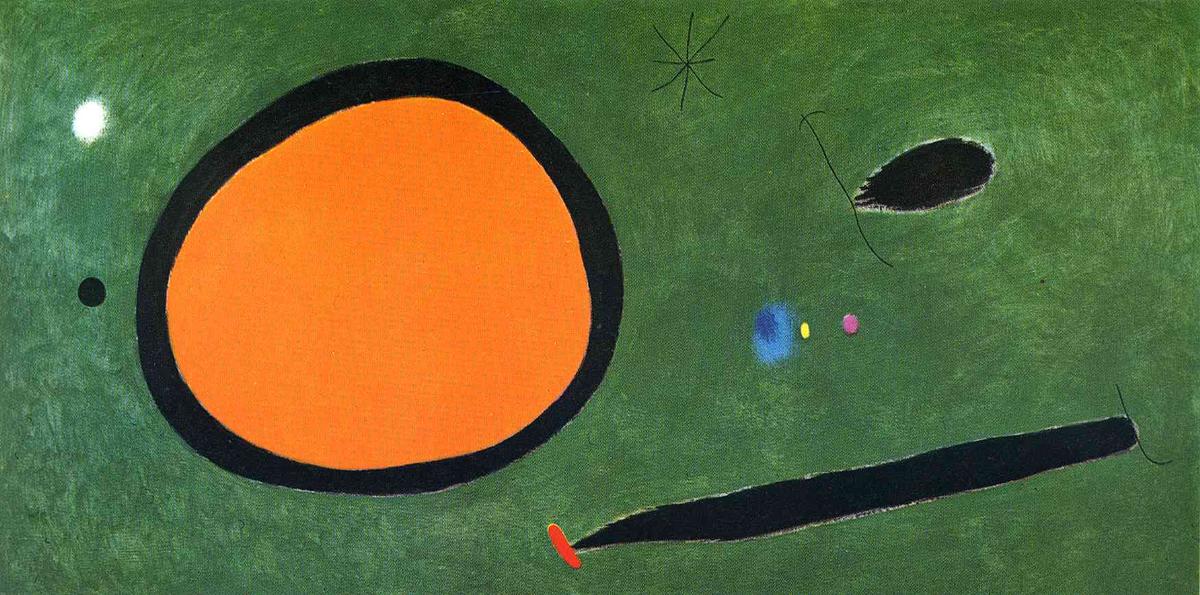 WikiOO.org - Енциклопедия за изящни изкуства - Живопис, Произведения на изкуството Joan Miro - Bird's Flight in Moonlight