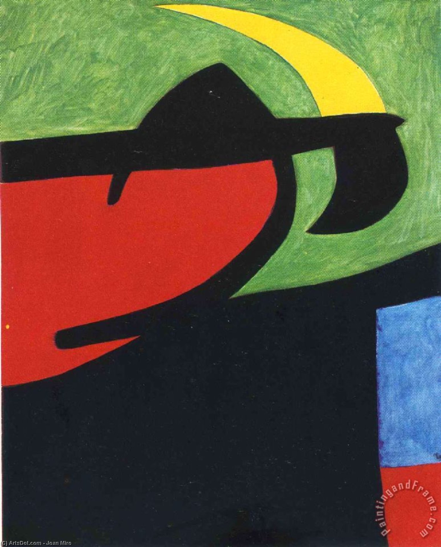 WikiOO.org - Енциклопедия за изящни изкуства - Живопис, Произведения на изкуството Joan Miro - Catalan Peasant in the Moonlight