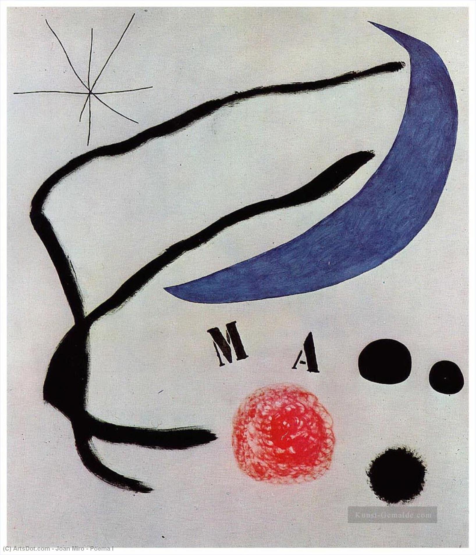 Wikoo.org - موسوعة الفنون الجميلة - اللوحة، العمل الفني Joan Miro - Poema I