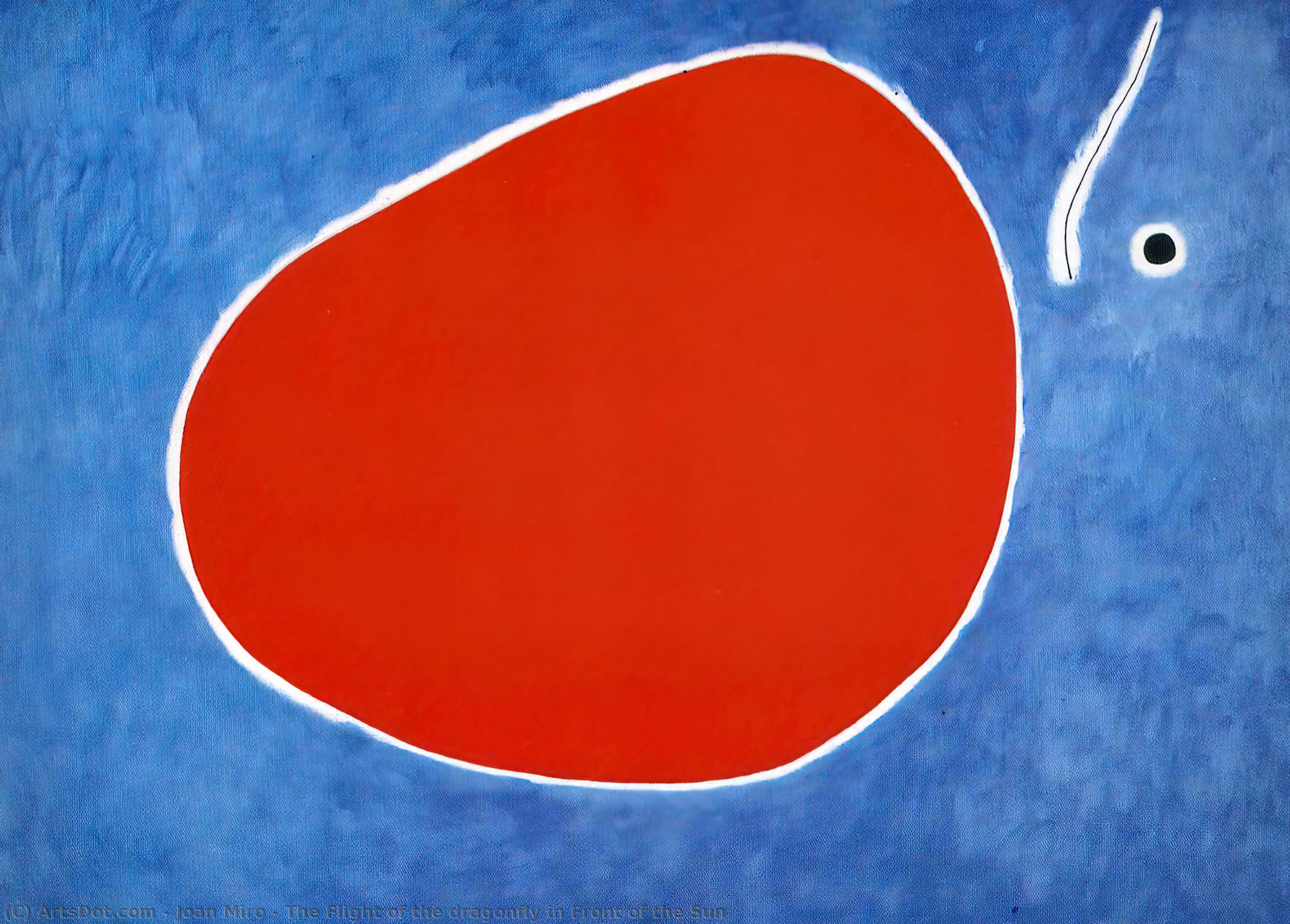 Wikioo.org - The Encyclopedia of Fine Arts - Painting, Artwork by Joan Miro - The Flight of the dragonfly in Front of the Sun