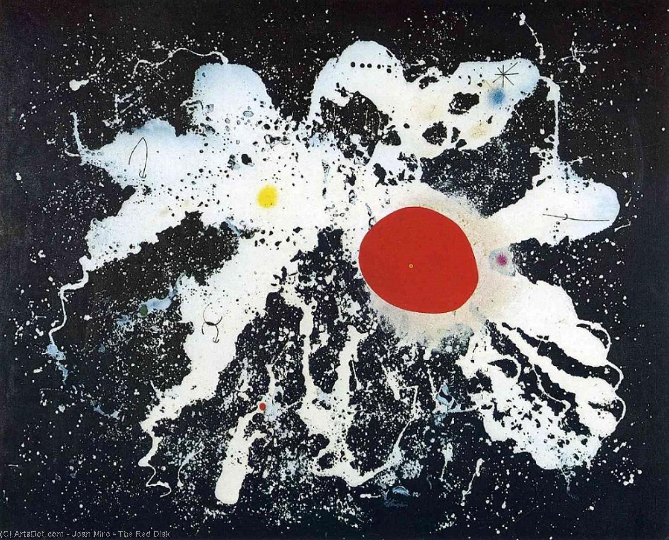 WikiOO.org - Εγκυκλοπαίδεια Καλών Τεχνών - Ζωγραφική, έργα τέχνης Joan Miro - The Red Disk