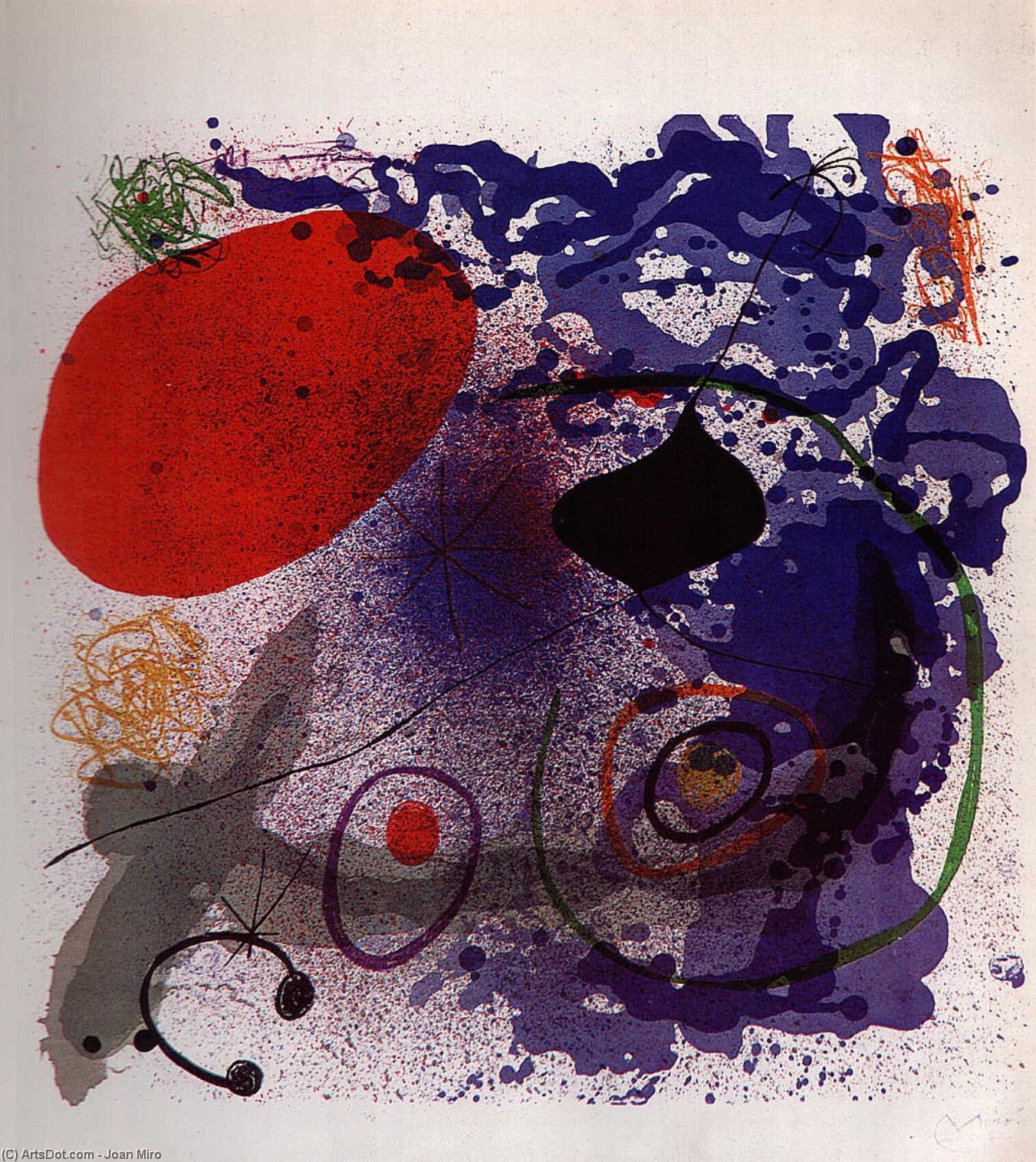 WikiOO.org - Энциклопедия изобразительного искусства - Живопись, Картины  Joan Miro - batement ii