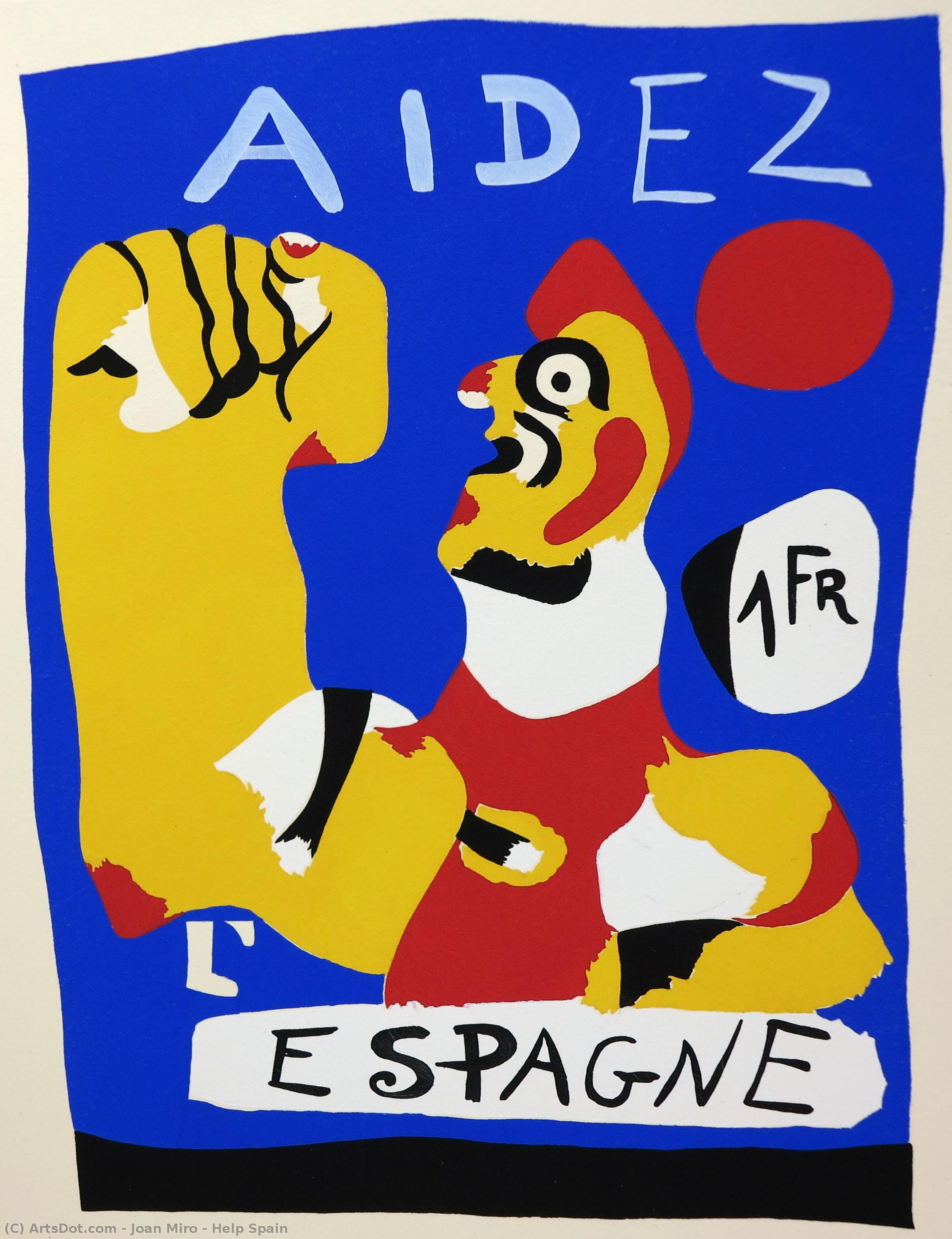 WikiOO.org - دایره المعارف هنرهای زیبا - نقاشی، آثار هنری Joan Miro - Help Spain