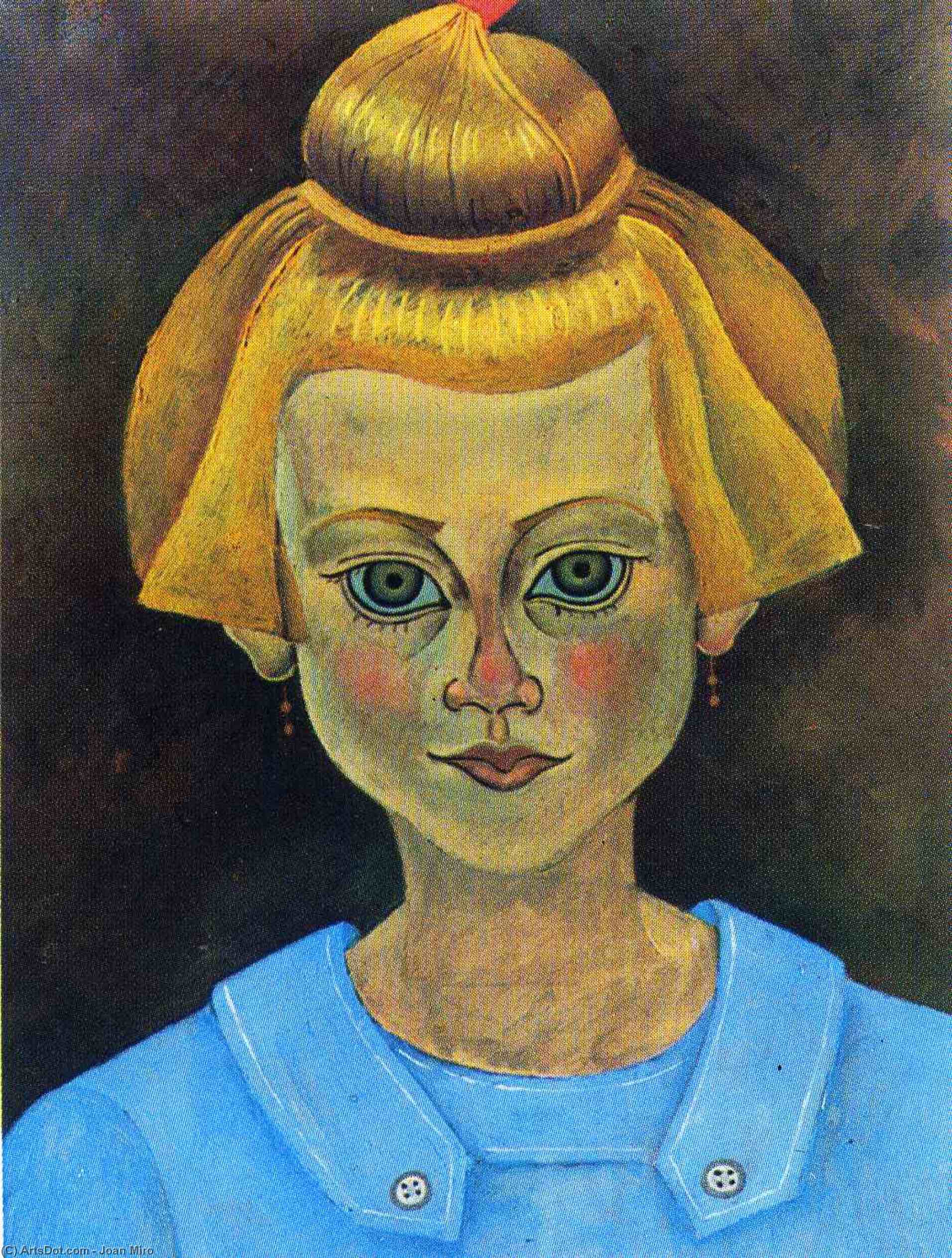 Wikoo.org - موسوعة الفنون الجميلة - اللوحة، العمل الفني Joan Miro - Portrait of a Young Girl