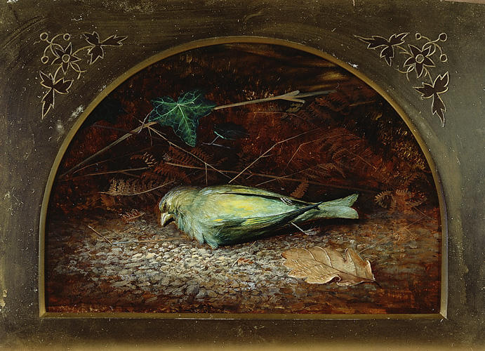 Wikioo.org - The Encyclopedia of Fine Arts - Painting, Artwork by John Atkinson Grimshaw - A Dead Linnet