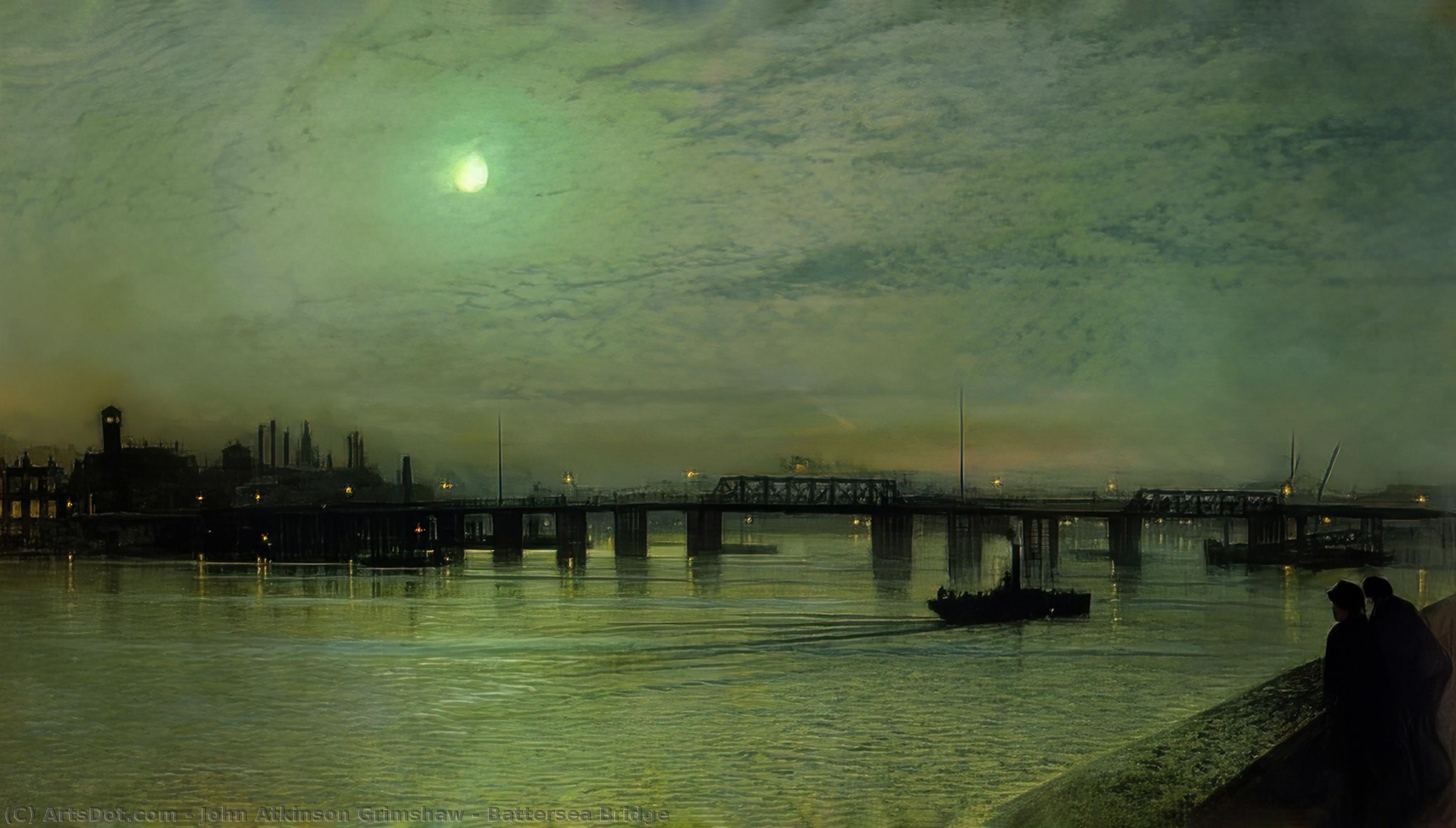 WikiOO.org – 美術百科全書 - 繪畫，作品 John Atkinson Grimshaw - 巴特西桥