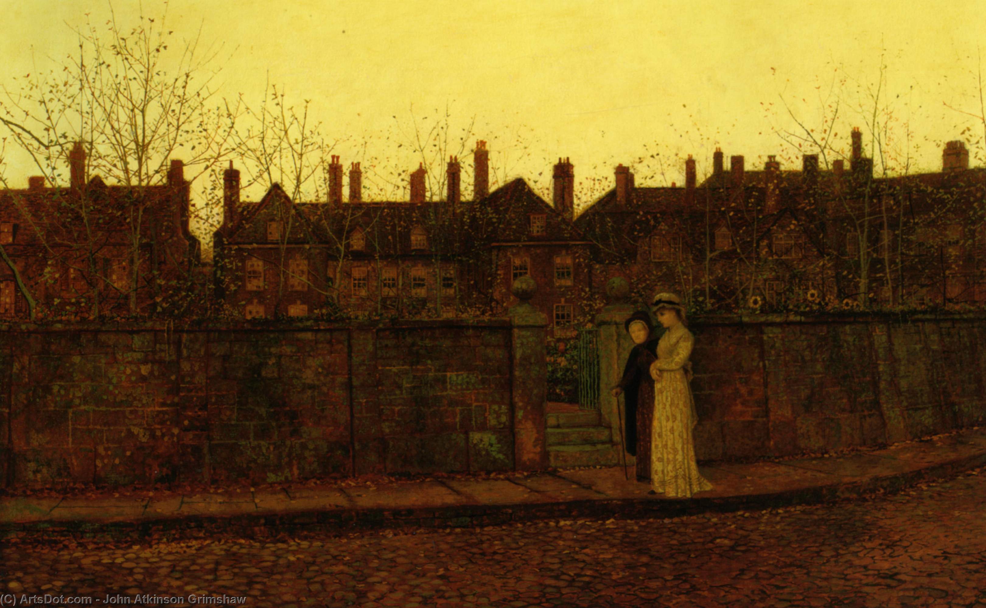 Wikioo.org - The Encyclopedia of Fine Arts - Painting, Artwork by John Atkinson Grimshaw - In the Golden Gloaming