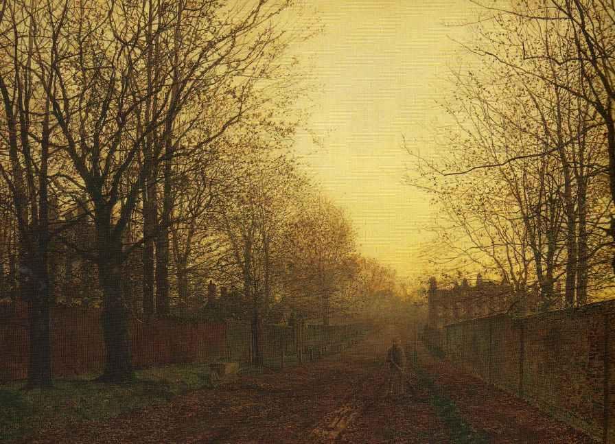 Wikioo.org - The Encyclopedia of Fine Arts - Painting, Artwork by John Atkinson Grimshaw - Wimbledon Park, Autumn After Glow