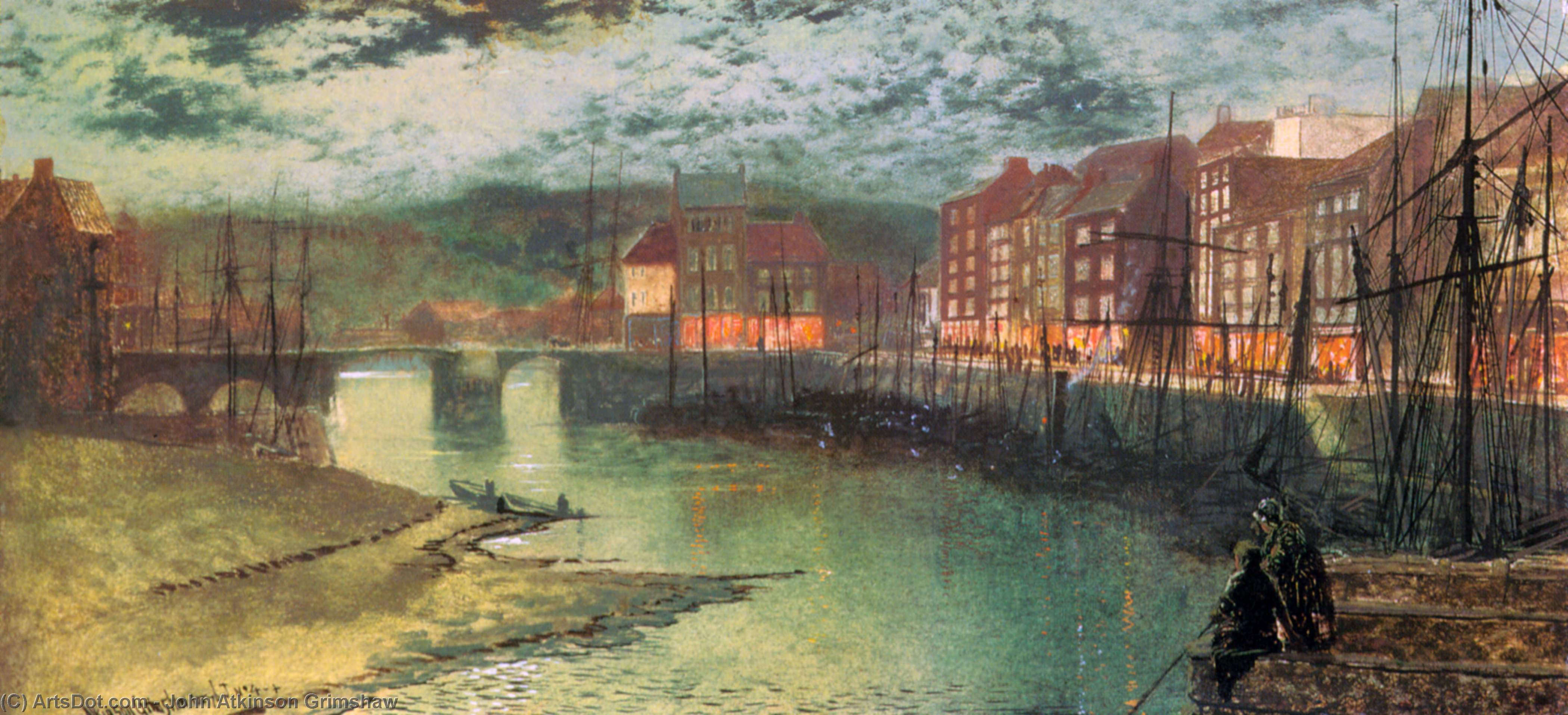 Wikioo.org - The Encyclopedia of Fine Arts - Painting, Artwork by John Atkinson Grimshaw - Whitby Docks