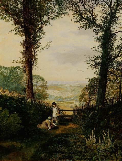 WikiOO.org - Encyclopedia of Fine Arts - Maleri, Artwork John Atkinson Grimshaw - A Burnsall Valley