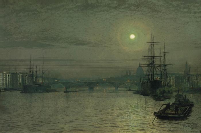 WikiOO.org – 美術百科全書 - 繪畫，作品 John Atkinson Grimshaw - 伦敦 桥  夜