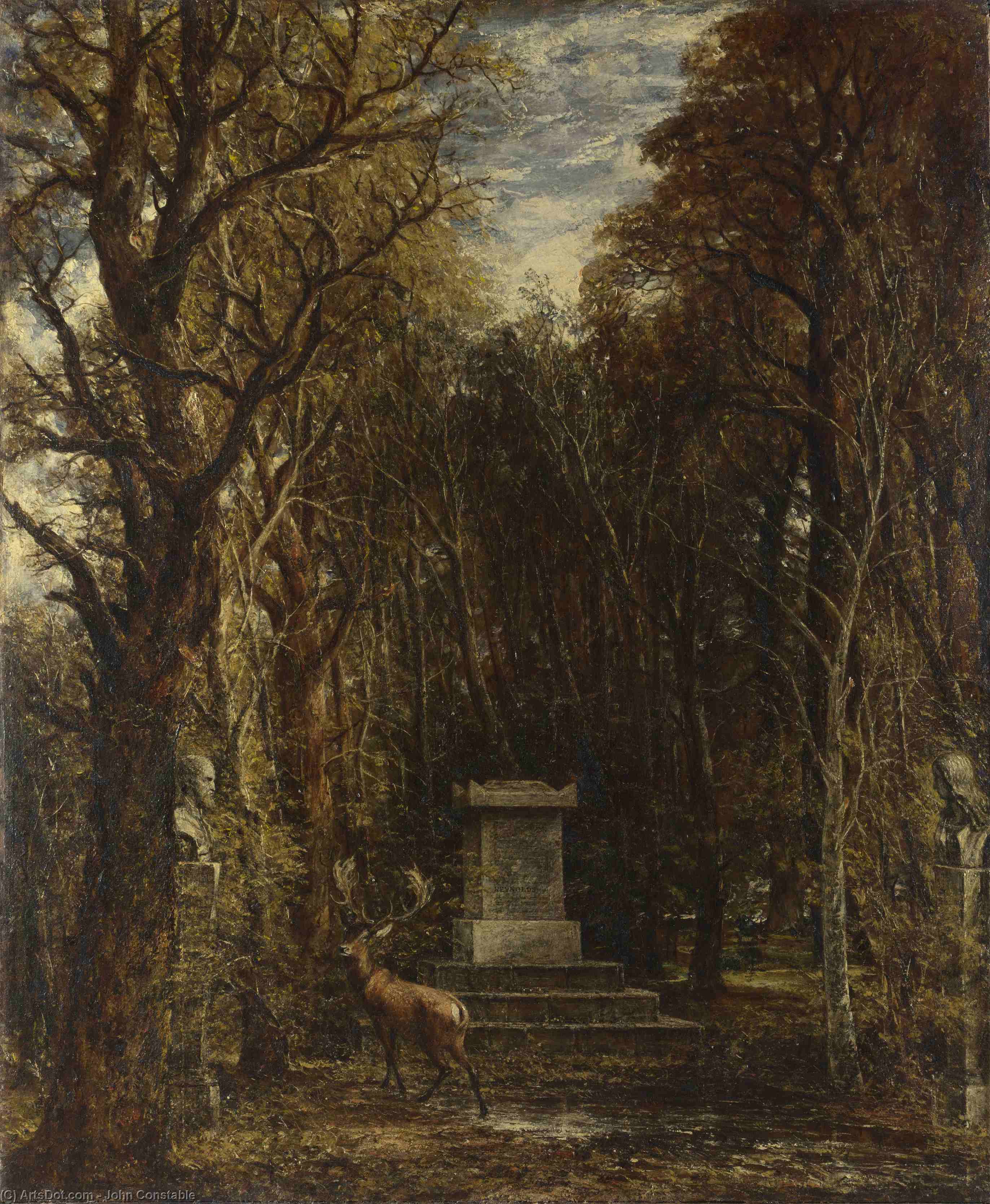 WikiOO.org - 百科事典 - 絵画、アートワーク John Constable - サー·ジョシュア·レイノルズのメモリへの慰霊碑