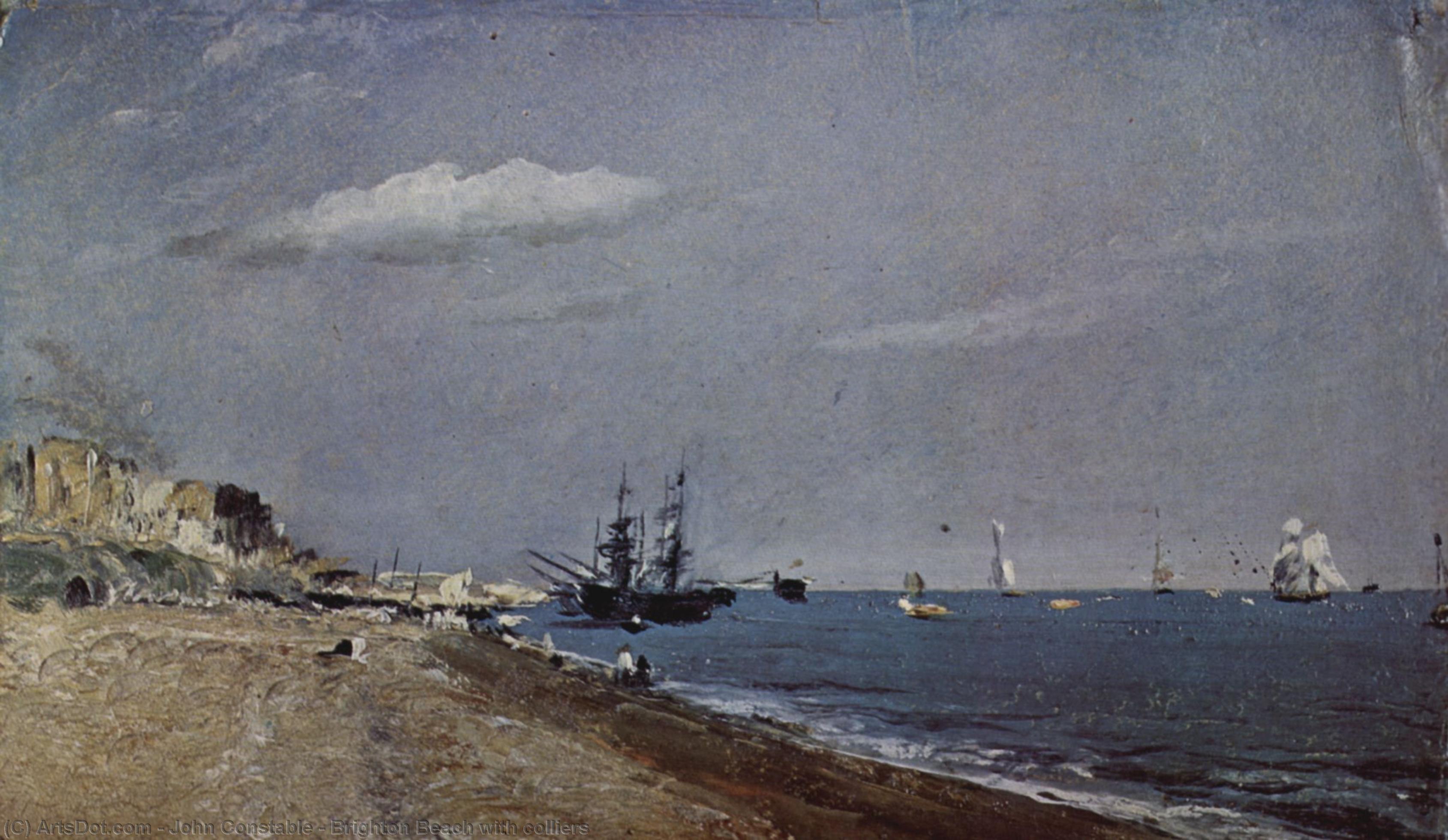 WikiOO.org - 백과 사전 - 회화, 삽화 John Constable - Brighton Beach with colliers