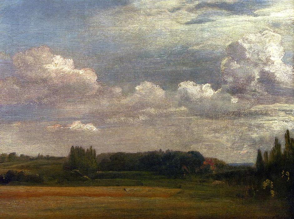 Wikioo.org - The Encyclopedia of Fine Arts - Painting, Artwork by John Constable - View Towards The Rectory From East Bergholt House