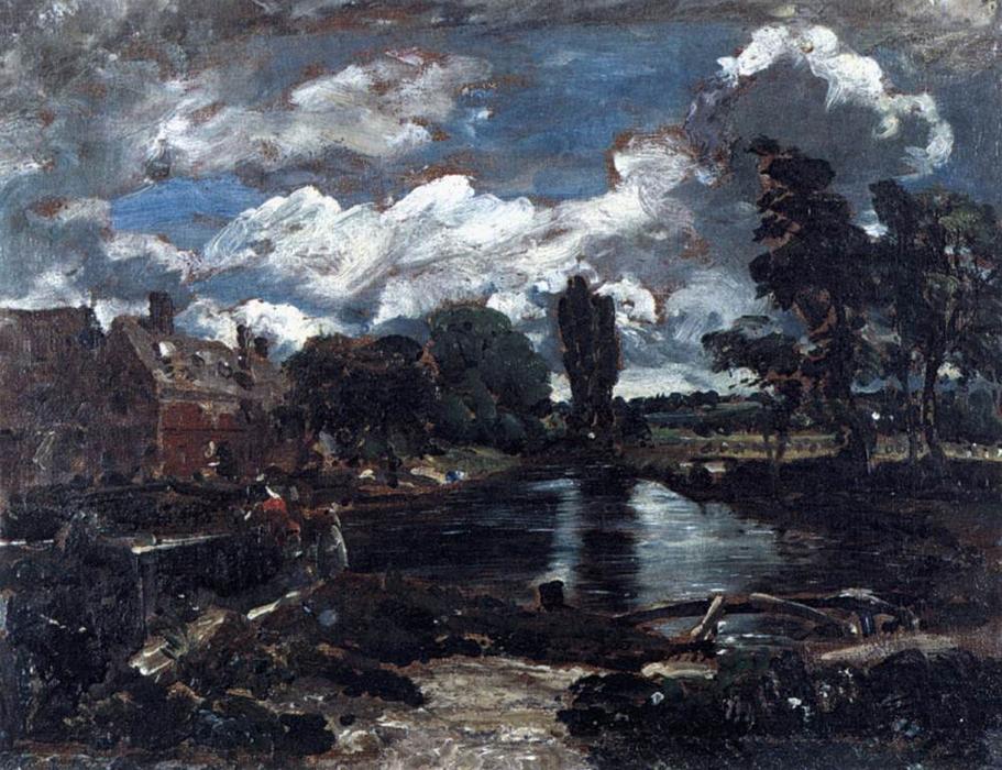 WikiOO.org - אנציקלופדיה לאמנויות יפות - ציור, יצירות אמנות John Constable - Flatford Mill from a Lock on the Stour