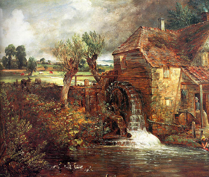 Wikoo.org - موسوعة الفنون الجميلة - اللوحة، العمل الفني John Constable - A Mill at Gillingham in Dorset