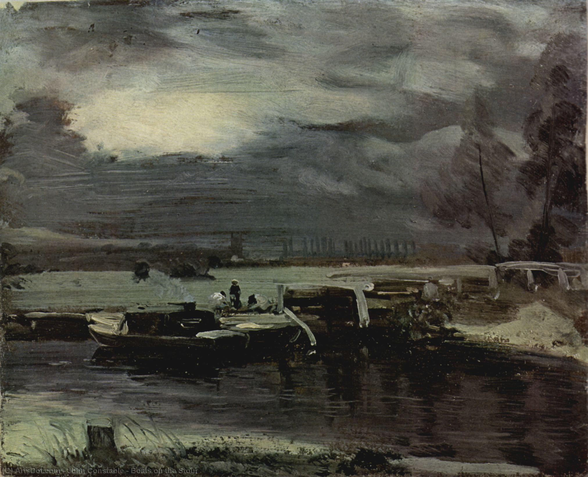 Wikioo.org - สารานุกรมวิจิตรศิลป์ - จิตรกรรม John Constable - Boats on the Stour