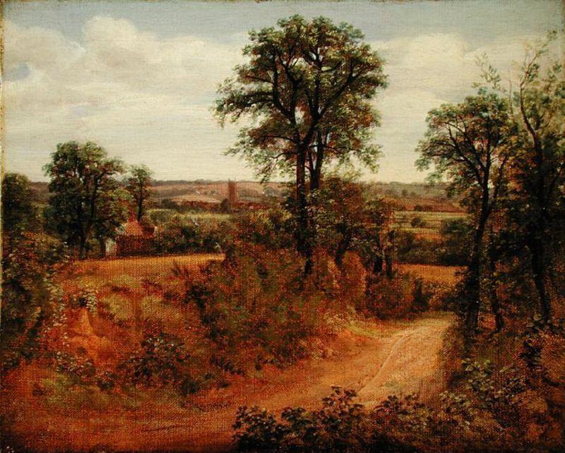 Wikioo.org - The Encyclopedia of Fine Arts - Painting, Artwork by John Constable - A Lane near Dedham