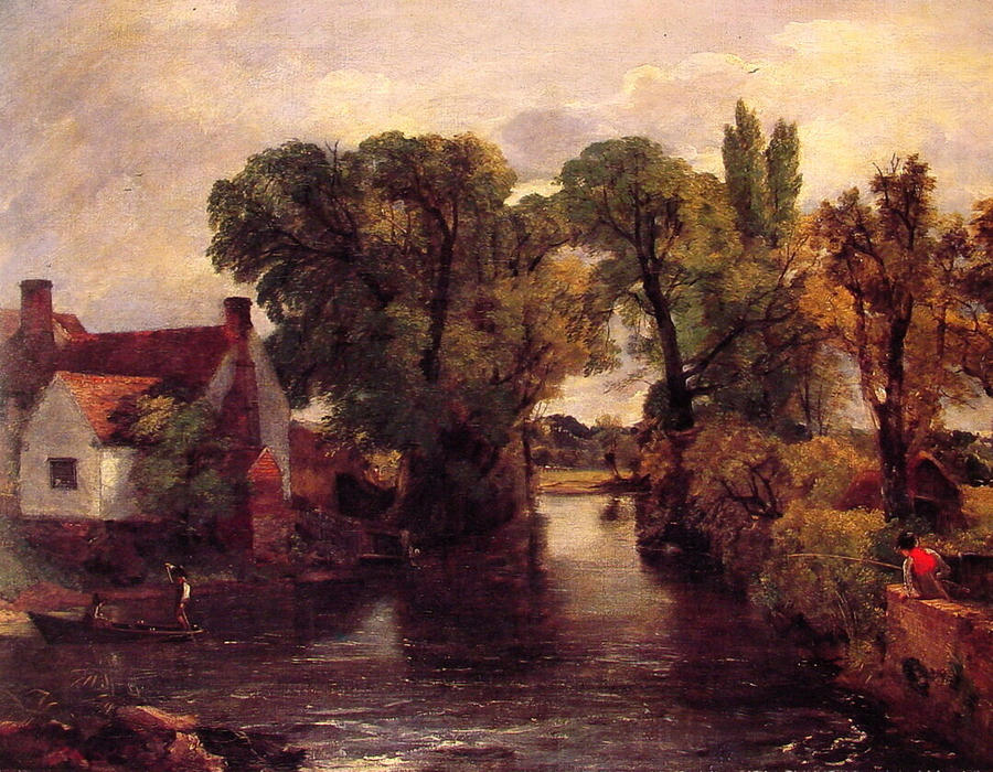 WikiOO.org - אנציקלופדיה לאמנויות יפות - ציור, יצירות אמנות John Constable - The Mill Stream