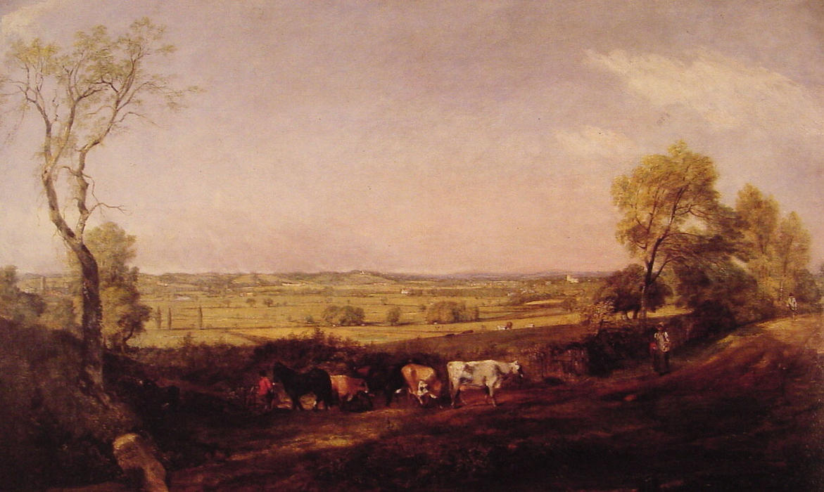 Wikioo.org - สารานุกรมวิจิตรศิลป์ - จิตรกรรม John Constable - Dedham Vale: Morning