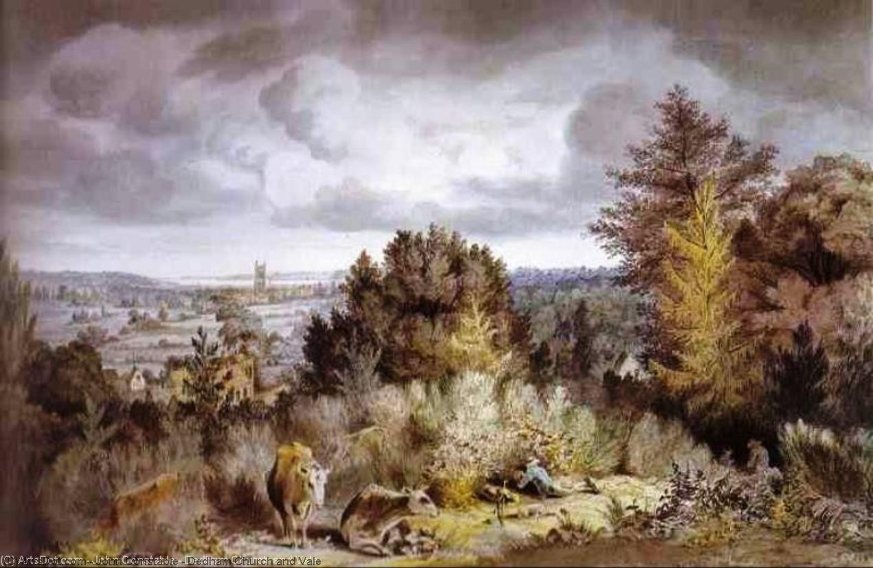 WikiOO.org – 美術百科全書 - 繪畫，作品 John Constable - 戴德姆教会和淡水河谷