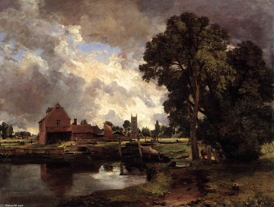 Wikioo.org – L'Enciclopedia delle Belle Arti - Pittura, Opere di John Constable - Dedham Lock e Mill