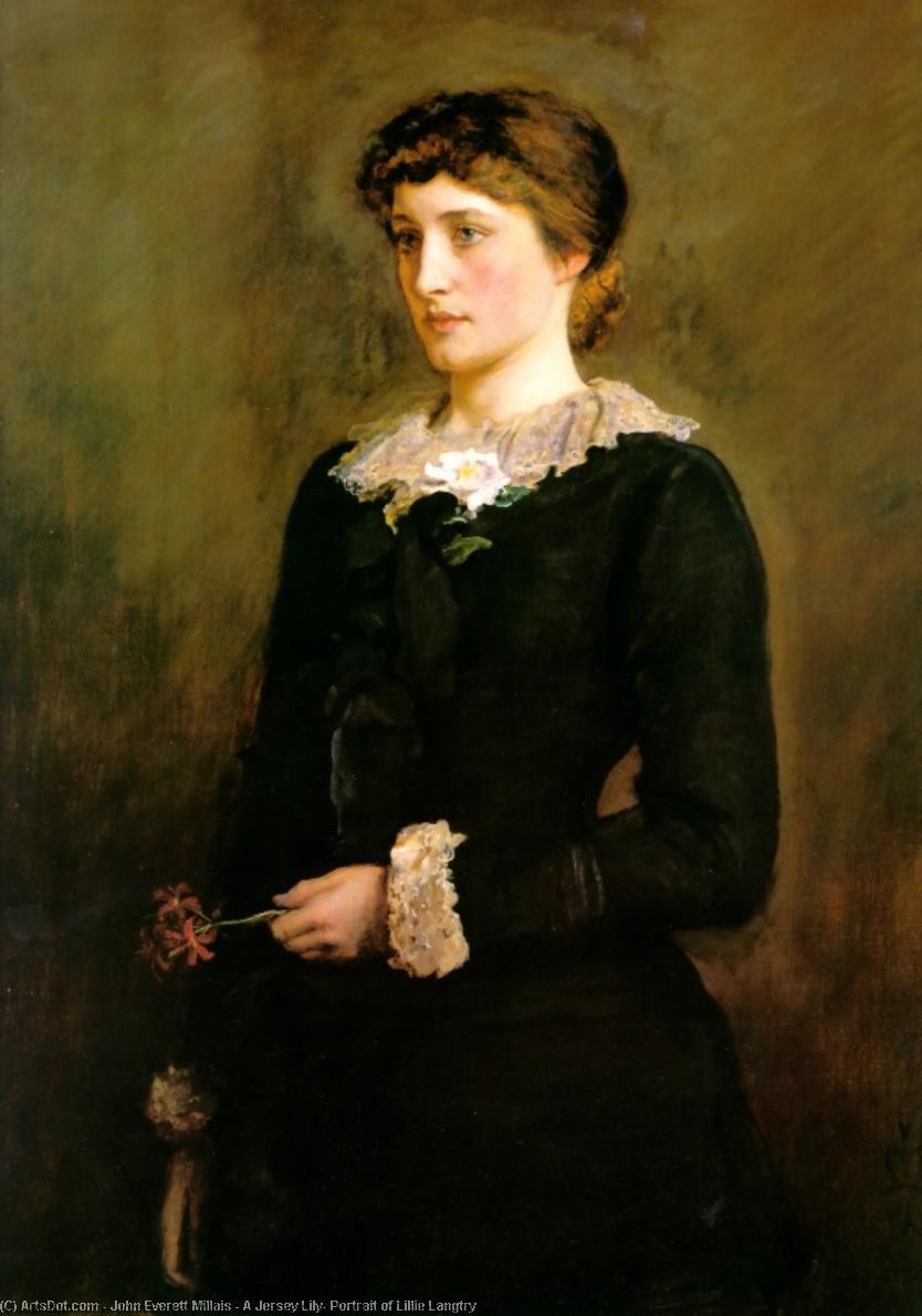 WikiOO.org - Encyclopedia of Fine Arts - Lukisan, Artwork John Everett Millais - A Jersey Lily, Portrait of Lillie Langtry