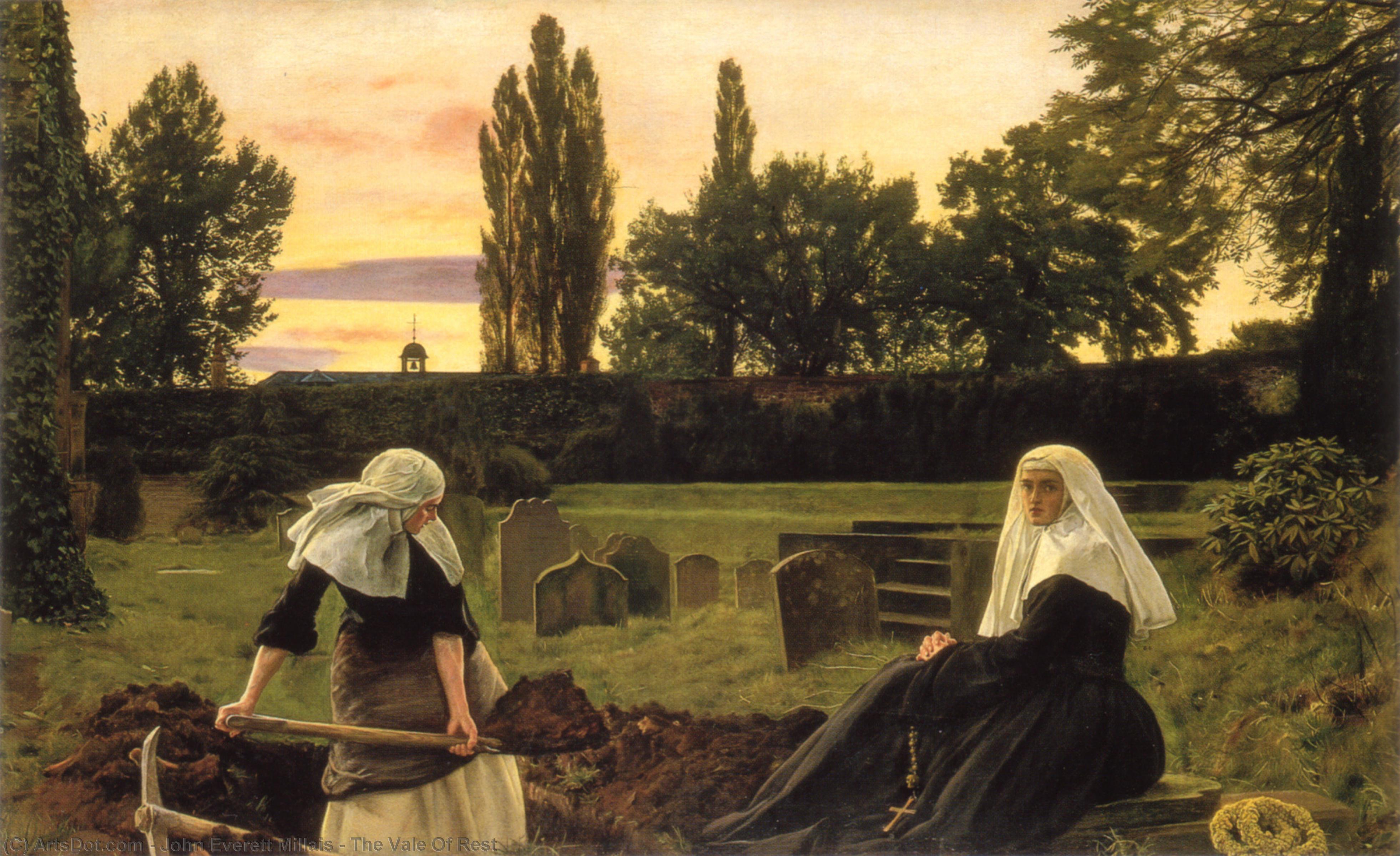 Wikioo.org - The Encyclopedia of Fine Arts - Painting, Artwork by John Everett Millais - The Vale Of Rest