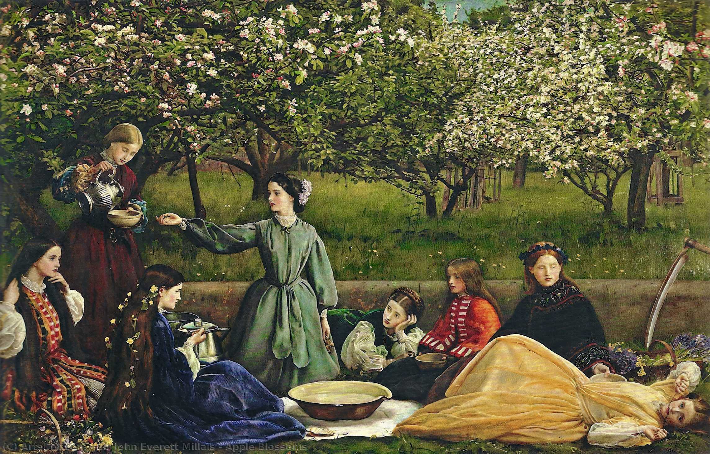 Wikioo.org - The Encyclopedia of Fine Arts - Painting, Artwork by John Everett Millais - Apple Blossoms
