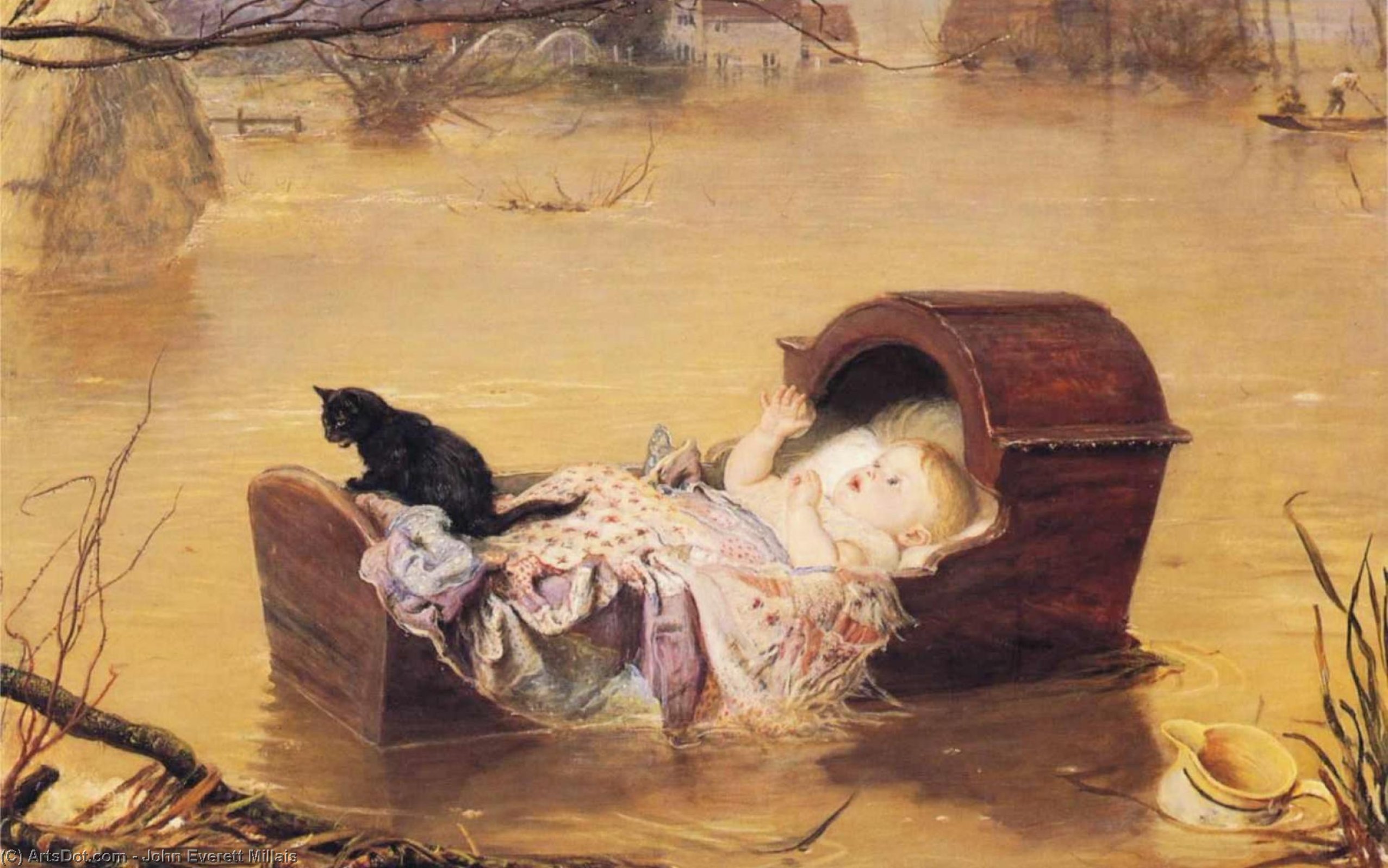 Wikioo.org - The Encyclopedia of Fine Arts - Painting, Artwork by John Everett Millais - A flood
