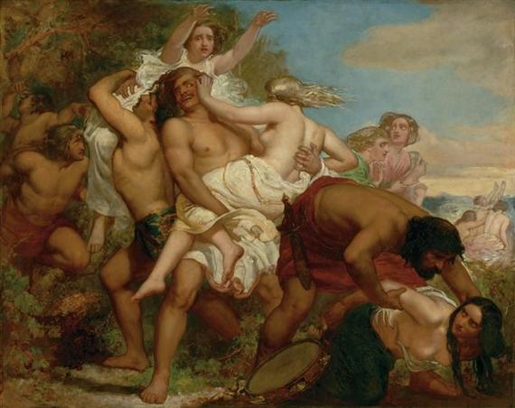 WikiOO.org - 百科事典 - 絵画、アートワーク John Everett Millais - ベニヤミン族は、シロの娘をつかみます