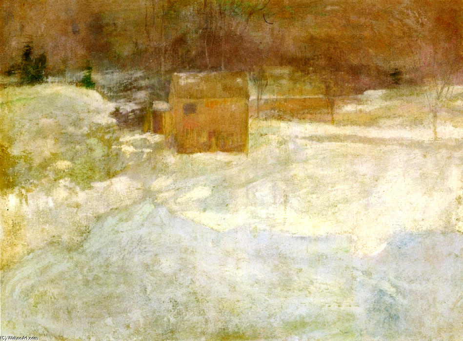 Wikioo.org - Bách khoa toàn thư về mỹ thuật - Vẽ tranh, Tác phẩm nghệ thuật John Henry Twachtman - Winter Landscape