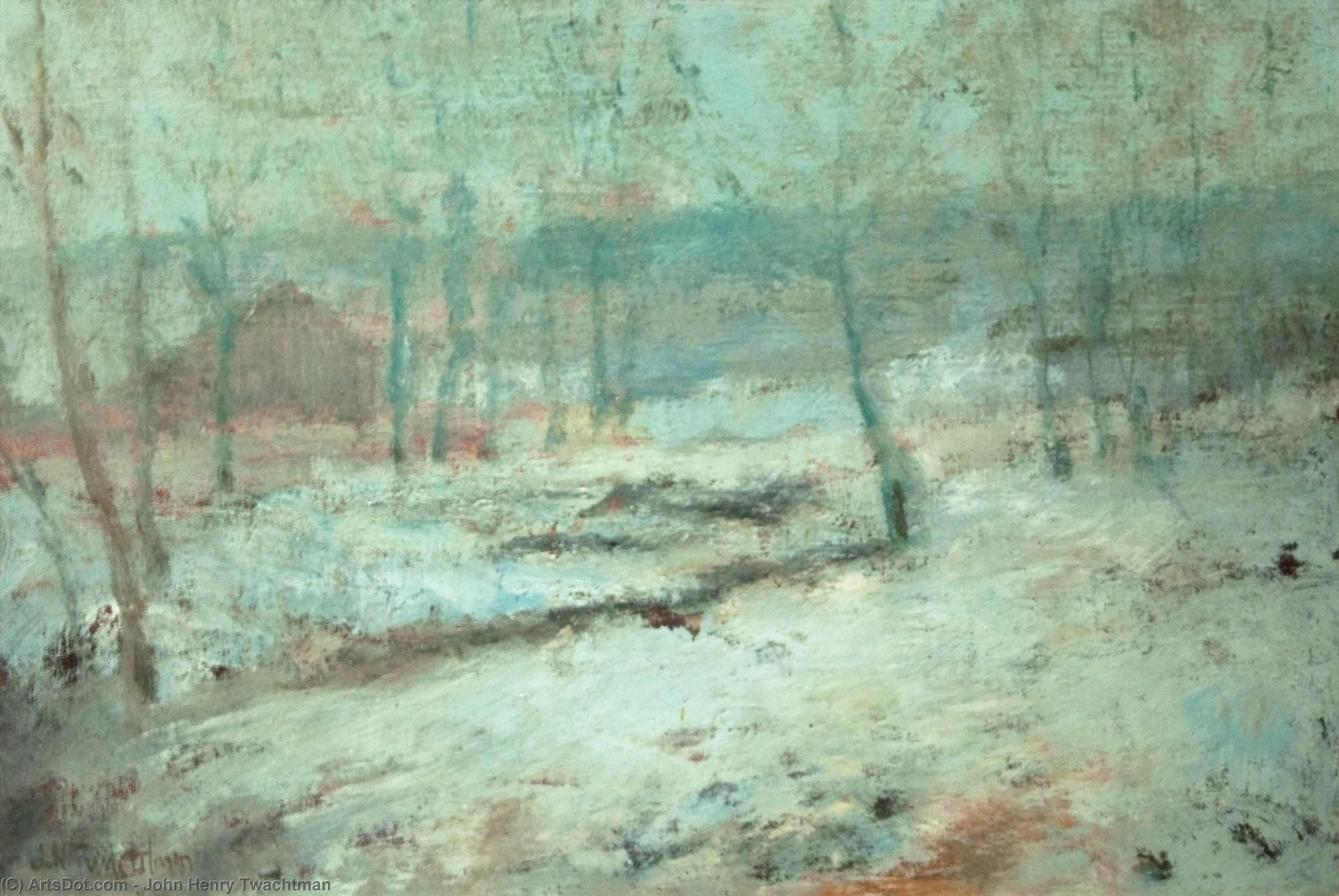 Wikioo.org – La Enciclopedia de las Bellas Artes - Pintura, Obras de arte de John Henry Twachtman - nieve escena