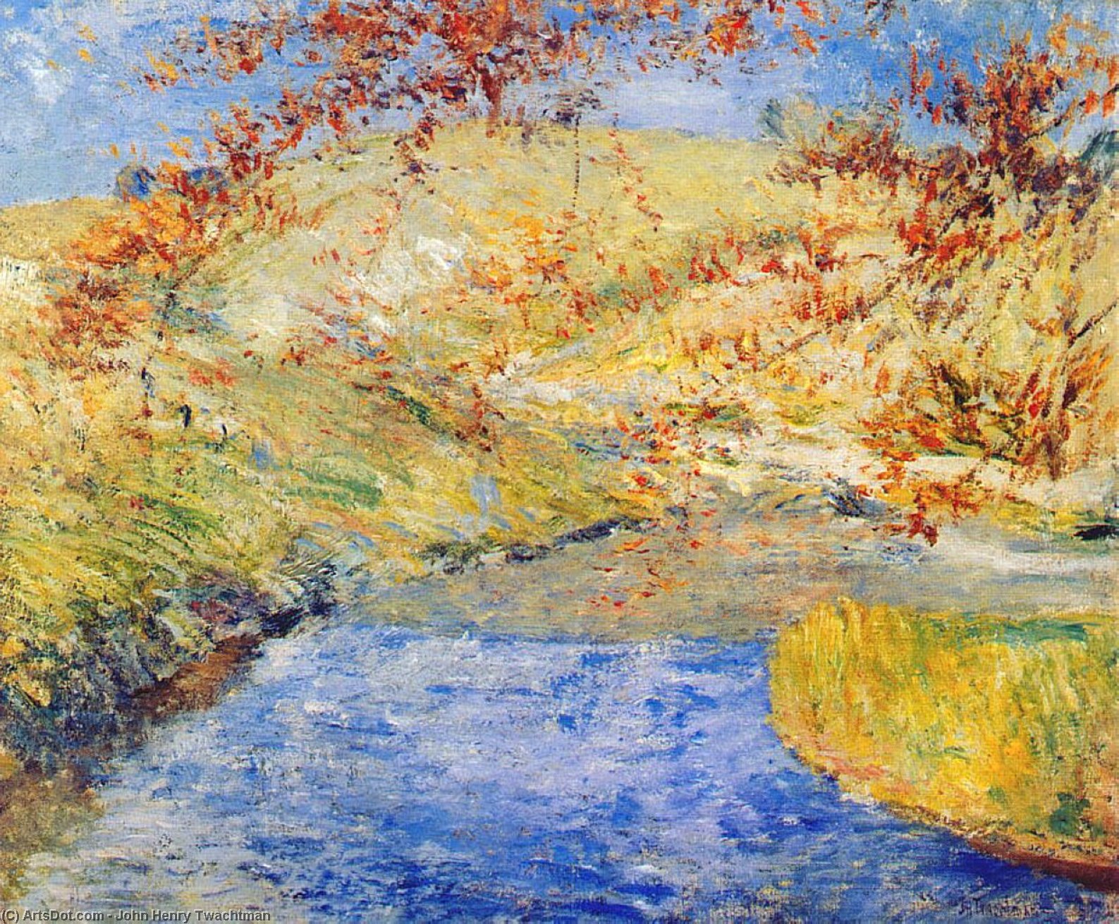 Wikioo.org - The Encyclopedia of Fine Arts - Painting, Artwork by John Henry Twachtman - The Winding Brook