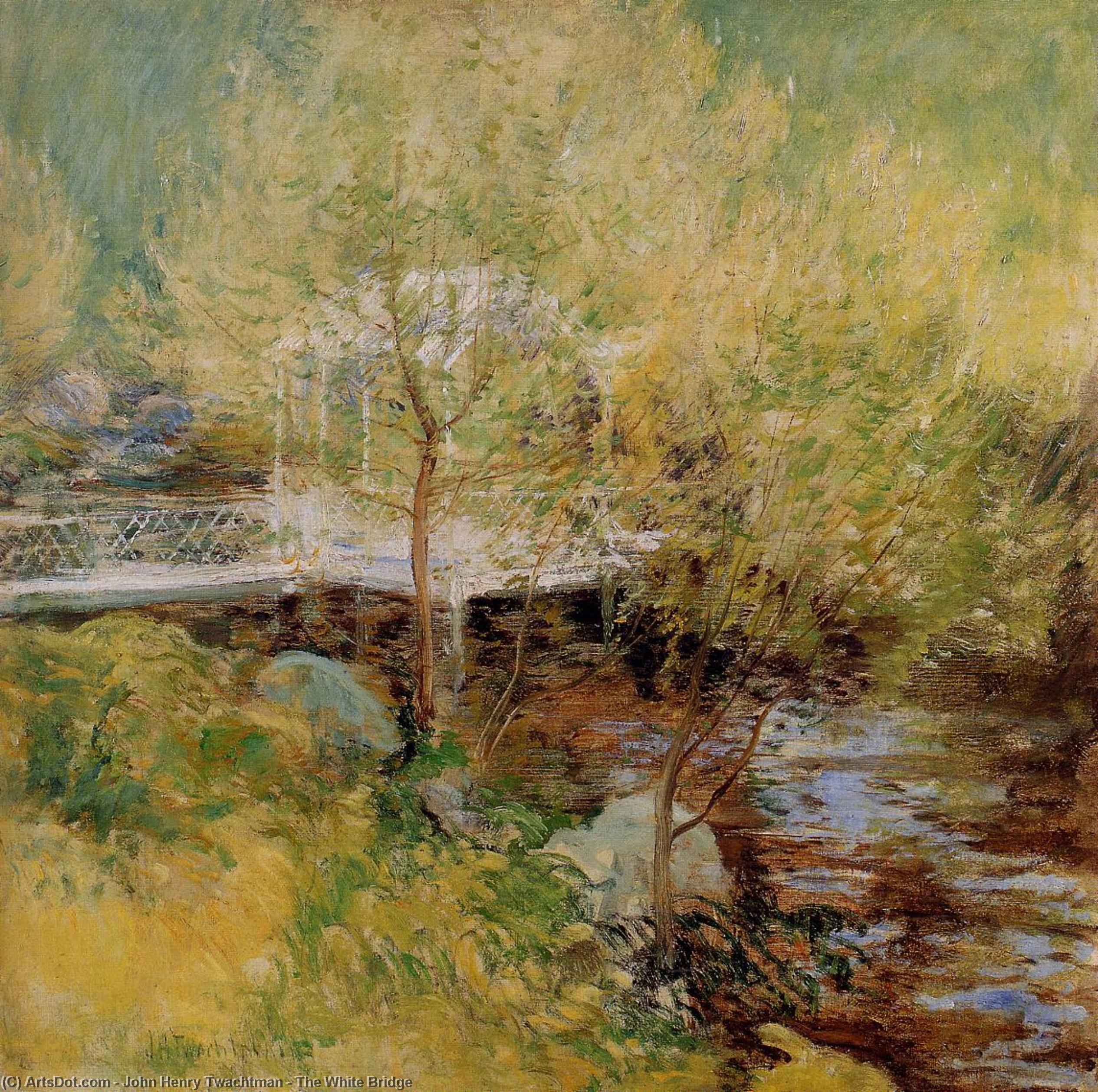 Wikioo.org - Bách khoa toàn thư về mỹ thuật - Vẽ tranh, Tác phẩm nghệ thuật John Henry Twachtman - The White Bridge