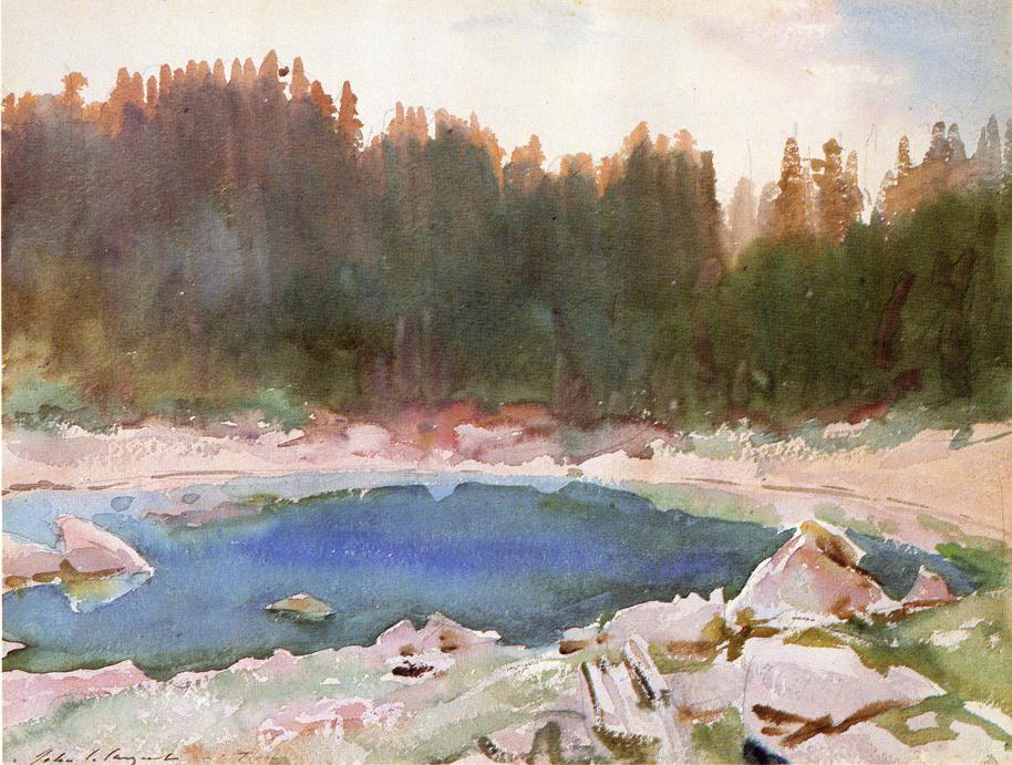 Wikioo.org - Encyklopedia Sztuk Pięknych - Malarstwo, Grafika John Singer Sargent - Lake in the Tyrol