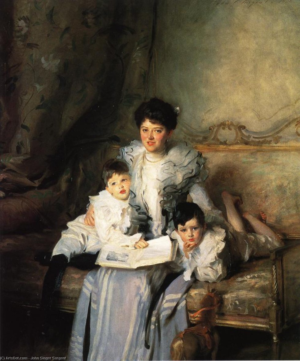 Wikioo.org - The Encyclopedia of Fine Arts - Painting, Artwork by John Singer Sargent - Mrs Knowles and her Children