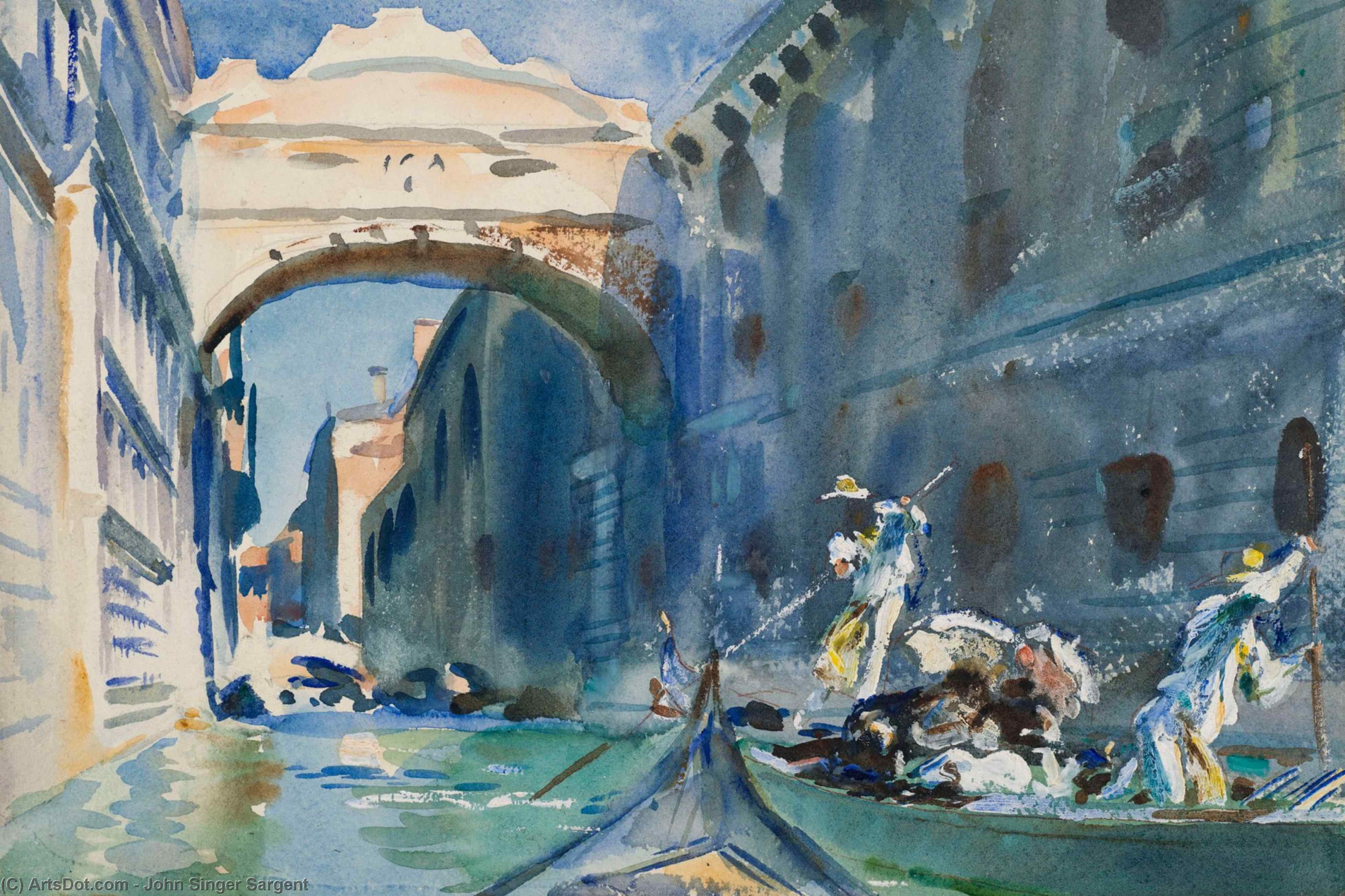 WikiOO.org - Encyclopedia of Fine Arts - Målning, konstverk John Singer Sargent - The Bridge of Sighs